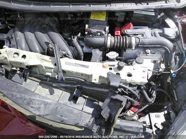 3N1CE2CP7FL351182 - 2015 NISSAN VERSA NOTE S/S PLUS/SV/SL/SR RED photo 10