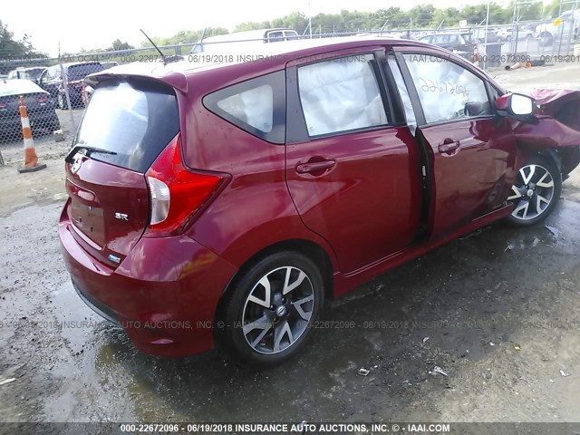 3N1CE2CP7FL351182 - 2015 NISSAN VERSA NOTE S/S PLUS/SV/SL/SR RED photo 4