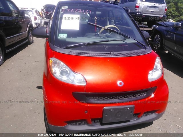 WMEEJ31X58K150378 - 2008 SMART FORTWO PURE/PASSION ORANGE photo 6