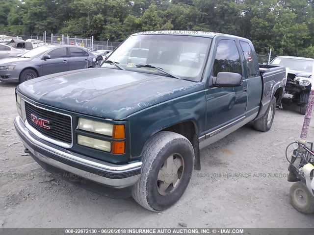 2GTEK19R9T1502960 - 1996 GMC SIERRA K1500 GREEN photo 2