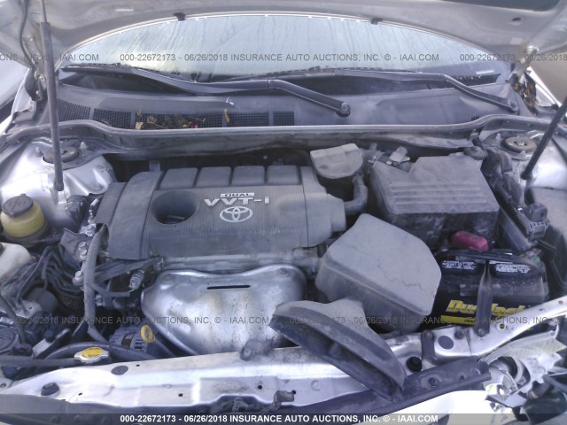 4T1BF3EK4AU519044 - 2010 TOYOTA CAMRY SE/LE/XLE ვერცხლისფერი ფოტო 10