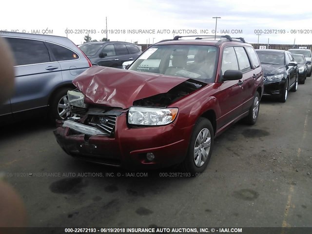 JF1SG63678H718882 - 2008 SUBARU FORESTER 2.5X RED photo 2