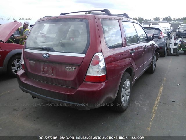 JF1SG63678H718882 - 2008 SUBARU FORESTER 2.5X RED photo 4