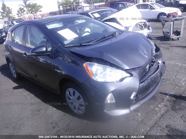 JTDKDTB38E1567175 - 2014 TOYOTA PRIUS C GRAY photo 1