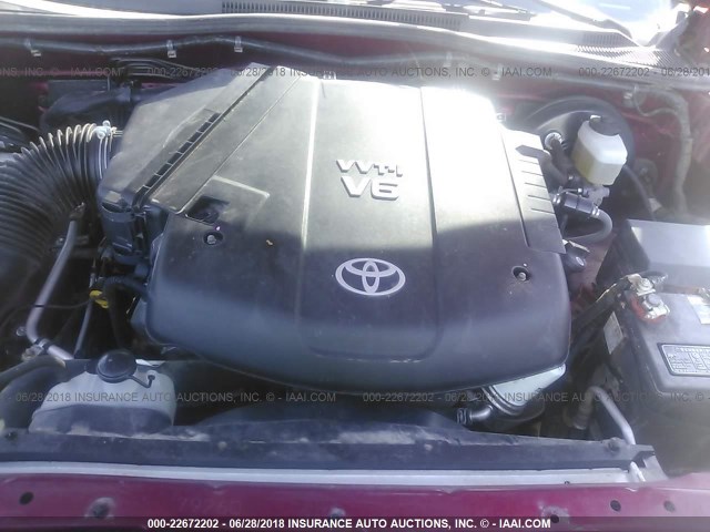 3TMJU62NX8M050613 - 2008 TOYOTA TACOMA DOUBLE CAB PRERUNNER RED photo 10