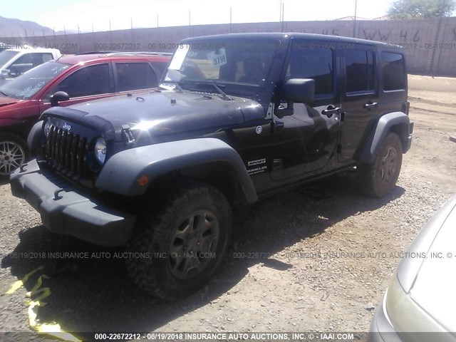 1C4BJWDG4DL659221 - 2013 JEEP WRANGLER UNLIMITE SPORT BLACK photo 2