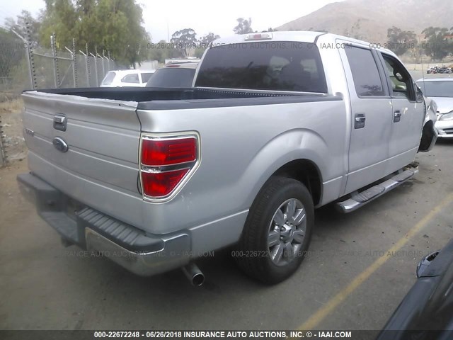 1FTPW12V79FB28497 - 2009 FORD F150 SUPERCREW SILVER photo 4