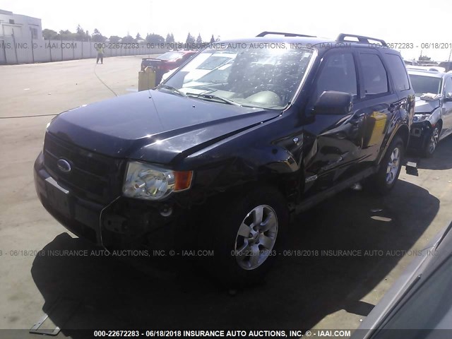 1FMCU04118KA16501 - 2008 FORD ESCAPE LIMITED BLACK photo 2