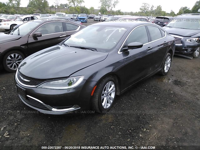 1C3CCCAB6GN141372 - 2016 CHRYSLER 200 LIMITED GRAY photo 2