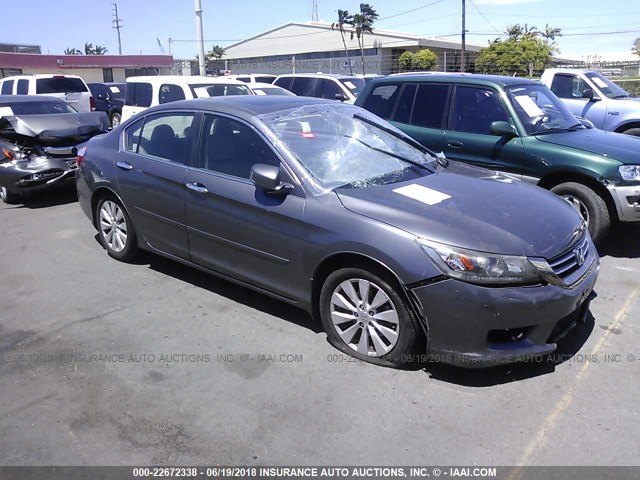 1HGCR2F81DA016401 - 2013 HONDA ACCORD EXL GRAY photo 1