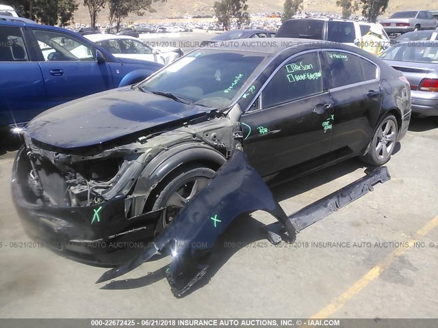 19UUA8F7XCA001352 - 2012 ACURA TL BLACK photo 2