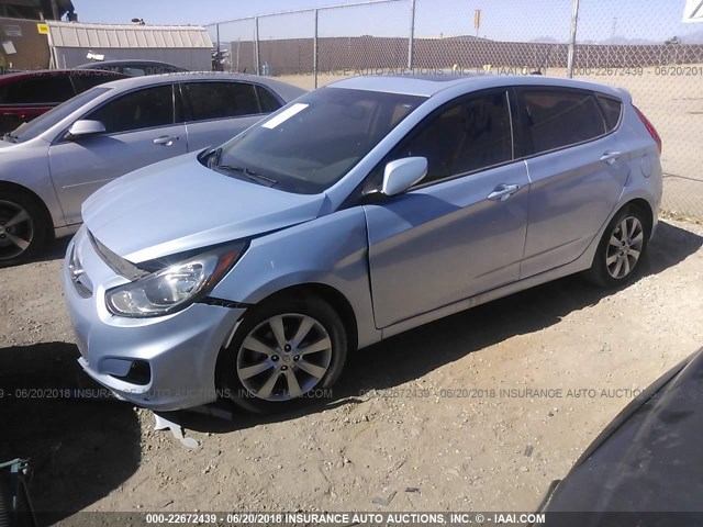 KMHCU5AE7DU085101 - 2013 HYUNDAI ACCENT GLS/SE Light Blue photo 2