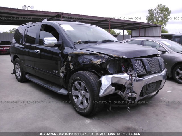 5N1AA08A65N724179 - 2005 NISSAN ARMADA SE/LE BLACK photo 1