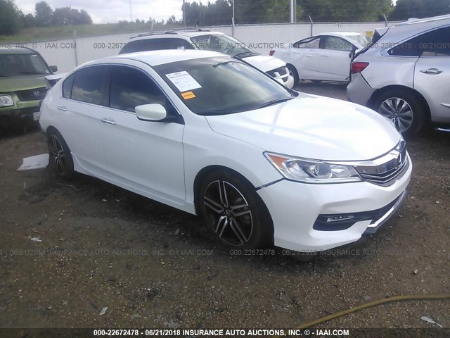 1HGCR2F5XGA242740 - 2016 HONDA ACCORD SPORT WHITE photo 1