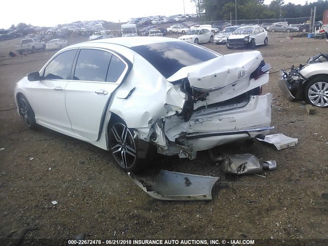 1HGCR2F5XGA242740 - 2016 HONDA ACCORD SPORT WHITE photo 3