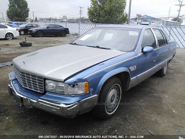 1G6DW52P8RR703347 - 1994 CADILLAC FLEETWOOD BROUGHAM BLUE photo 2