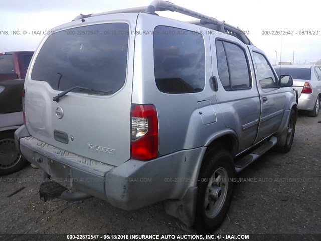 5N1ED28T04C684195 - 2004 NISSAN XTERRA XE/SE SILVER photo 4