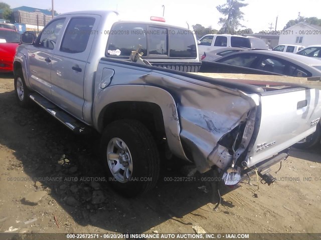 3TMJU62N67M040398 - 2007 TOYOTA TACOMA DOUBLE CAB PRERUNNER SILVER photo 3