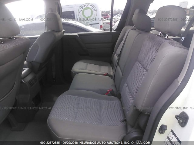 5N1AA08A07N710829 - 2007 NISSAN ARMADA SE/LE WHITE photo 8