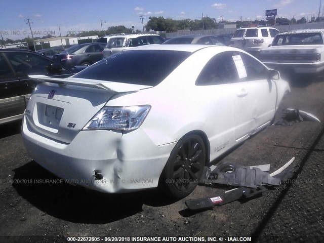 2HGFG21588H705469 - 2008 HONDA CIVIC SI WHITE photo 4