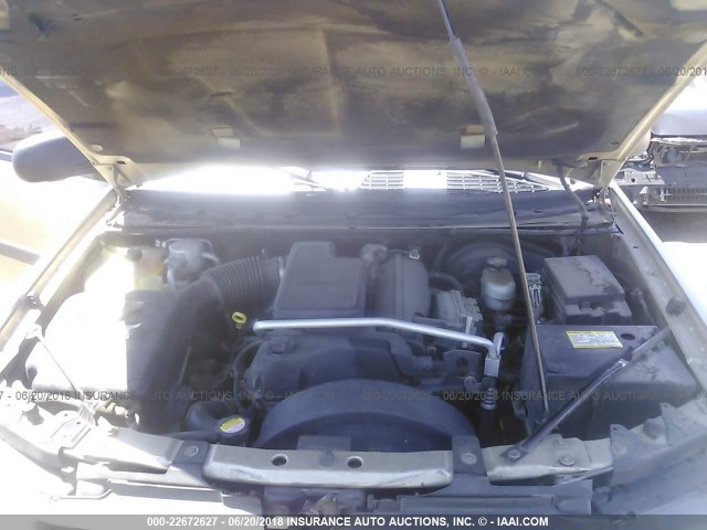 1GNET16S756150274 - 2005 CHEVROLET TRAILBLAZER EXT LS/EXT LT GOLD photo 10