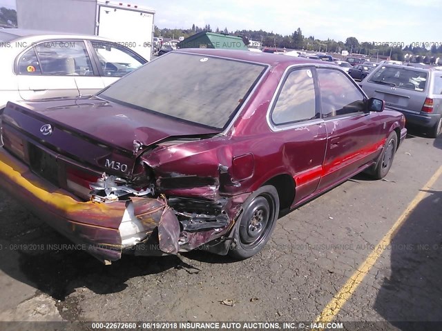 JNKHF14C3LT003679 - 1990 INFINITI M30 RED photo 4