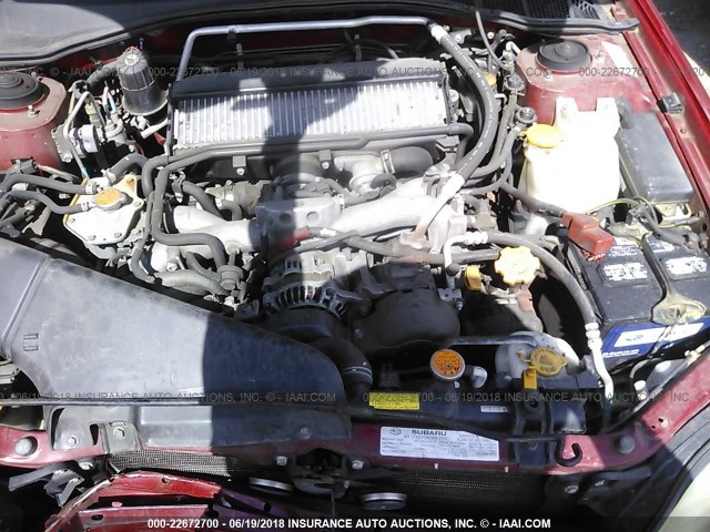 4S4BT63C455106319 - 2005 SUBARU BAJA TURBO RED photo 10