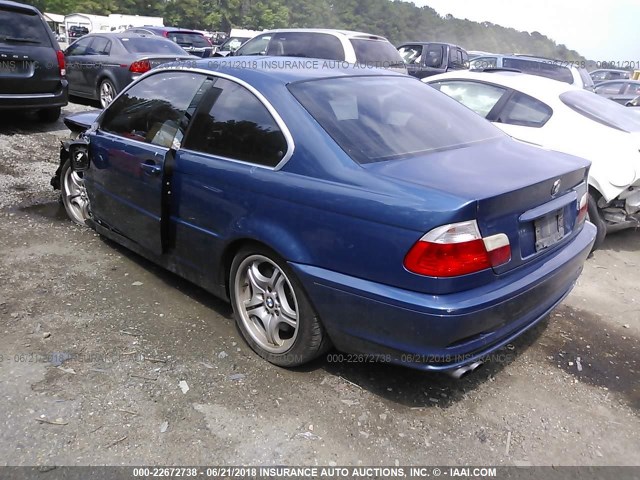 WBABN53412JU28367 - 2002 BMW 330 CI BLUE photo 3