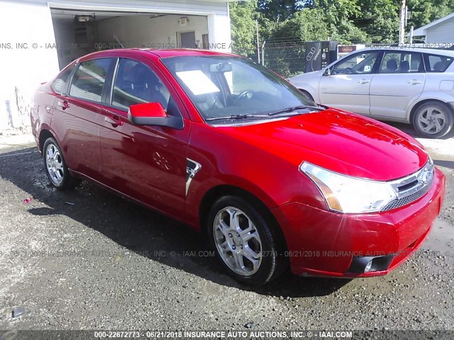 1FAHP35NX8W103249 - 2008 FORD FOCUS SE/SEL/SES RED photo 1