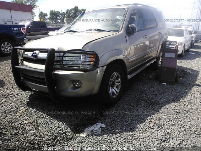 5TDBT44A15S240785 - 2005 TOYOTA SEQUOIA SR5 GOLD photo 2