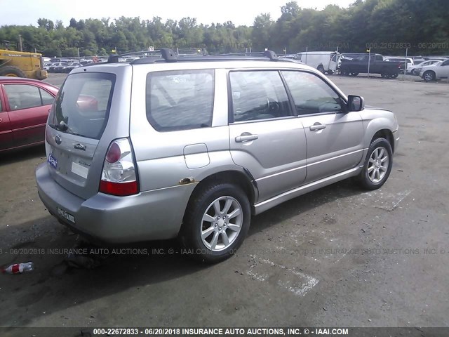 JF1SG65697G727732 - 2007 SUBARU FORESTER 2.5X PREMIUM SILVER photo 4