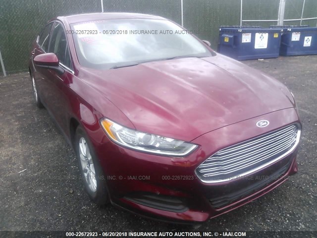3FA6P0G7XGR355217 - 2016 FORD FUSION S RED photo 1