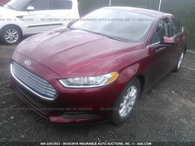 3FA6P0G7XGR355217 - 2016 FORD FUSION S RED photo 2