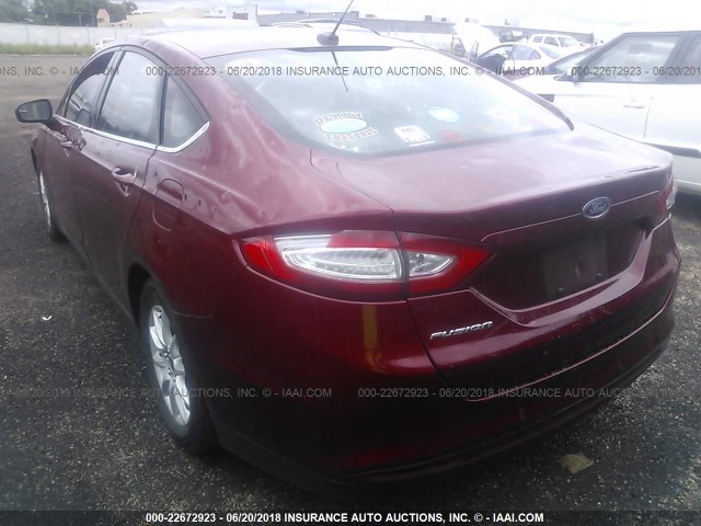 3FA6P0G7XGR355217 - 2016 FORD FUSION S RED photo 3