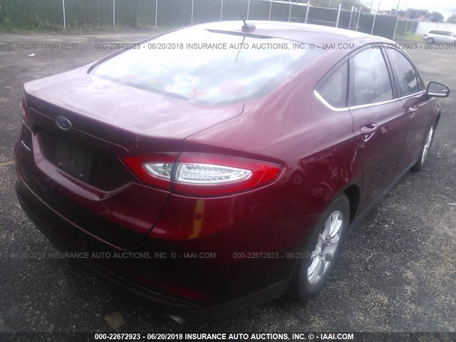 3FA6P0G7XGR355217 - 2016 FORD FUSION S RED photo 4