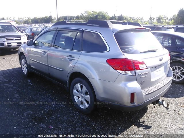 4S4BRBKC6B3349095 - 2011 SUBARU OUTBACK 2.5I LIMITED SILVER photo 3