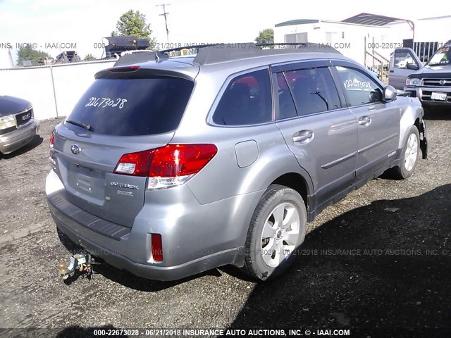 4S4BRBKC6B3349095 - 2011 SUBARU OUTBACK 2.5I LIMITED SILVER photo 4