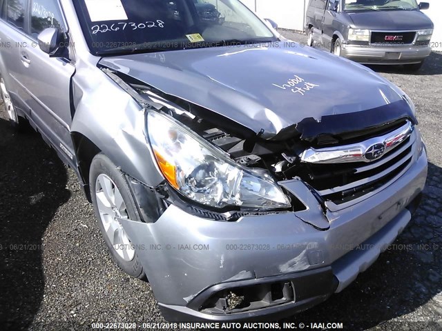 4S4BRBKC6B3349095 - 2011 SUBARU OUTBACK 2.5I LIMITED SILVER photo 6