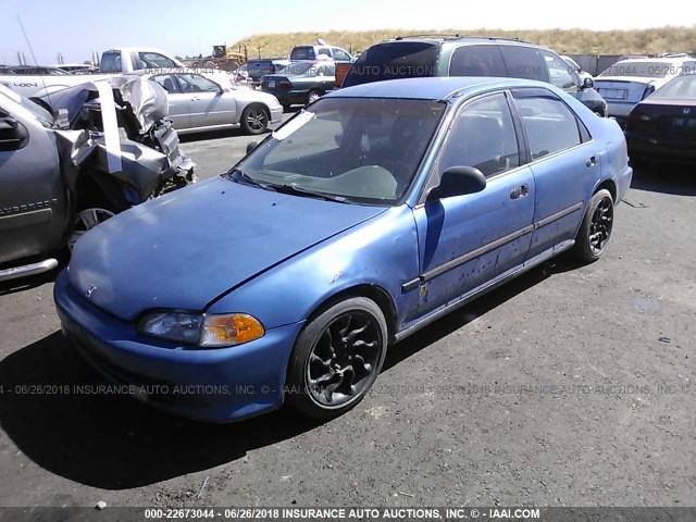 JHMEG8543RS005673 - 1994 HONDA CIVIC DX/LX BLUE photo 2