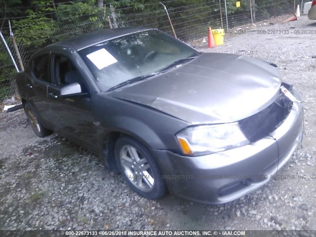 1C3CDZCB6CN157580 - 2012 DODGE AVENGER SXT GRAY photo 1