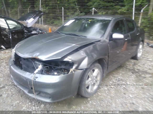 1C3CDZCB6CN157580 - 2012 DODGE AVENGER SXT GRAY photo 2