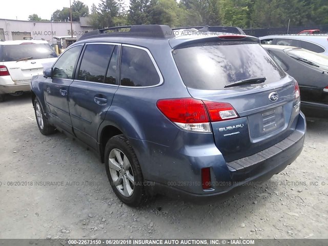 4S4BRBCC9E3217211 - 2014 SUBARU OUTBACK 2.5I PREMIUM BLUE photo 3