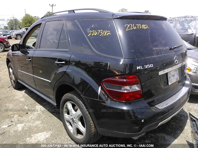 4JGBB86E18A366670 - 2008 MERCEDES-BENZ ML 350 BLACK photo 3