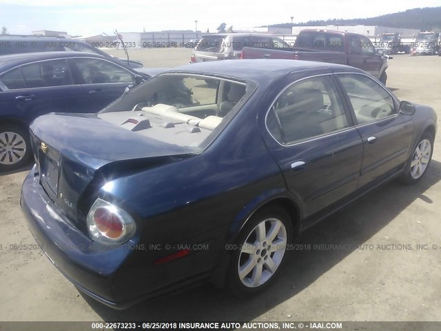 JN1DA31A73T407374 - 2003 NISSAN MAXIMA GLE/SE BLUE photo 4