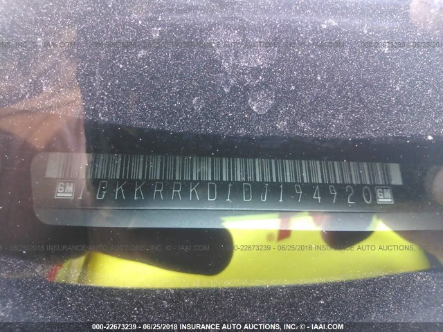 1GKKRRKD1DJ194920 - 2013 GMC ACADIA SLT-1 Czarny zdjęcie 9