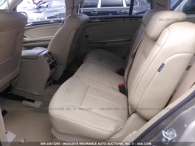 4JGBF2FE1AA559103 - 2010 MERCEDES-BENZ GL 350 BLUETEC Champagne photo 8