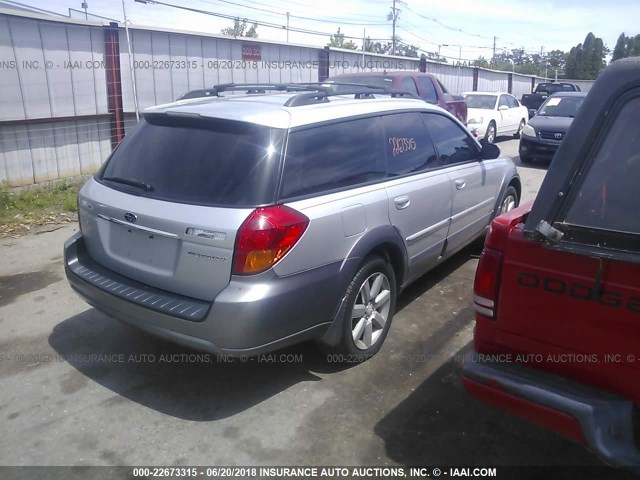 4S4BP62C067300423 - 2006 SUBARU LEGACY OUTBACK 2.5I LIMITED SILVER photo 4