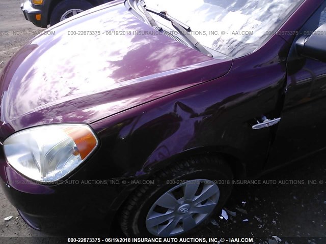 KMHCM36C97U019861 - 2007 HYUNDAI ACCENT GS MAROON photo 6