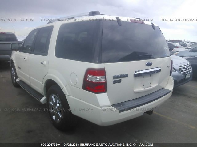 1FMFU19558LA66312 - 2008 FORD EXPEDITION LIMITED WHITE photo 3