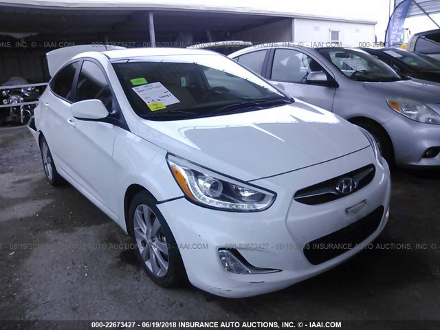 KMHCU4AE5EU761931 - 2014 HYUNDAI ACCENT GLS/SE WHITE photo 1